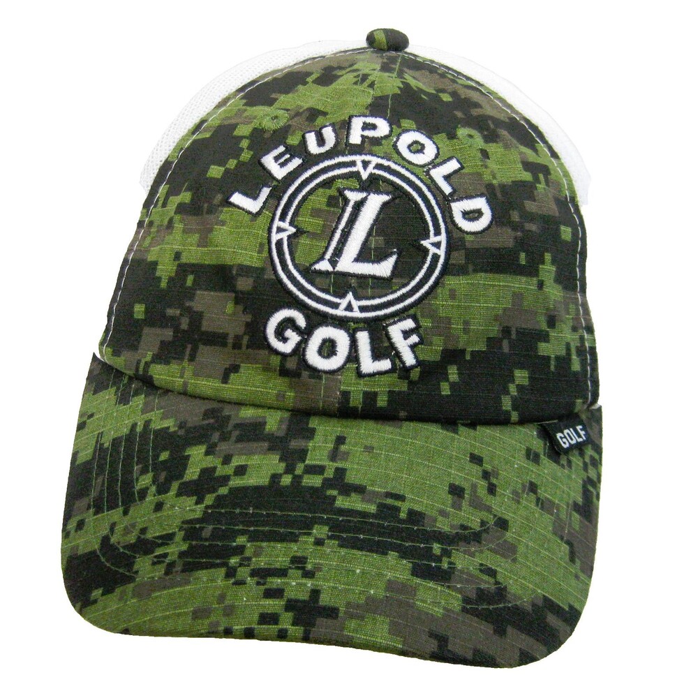 LEUPOLD GOLF Men's Green Camo Baseball Cap Trucker Mesh Hat (Adult Adjustable)